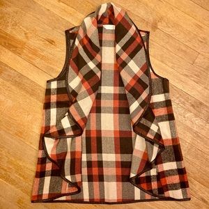 Altard State Plaid Flowy Vest With Pockets